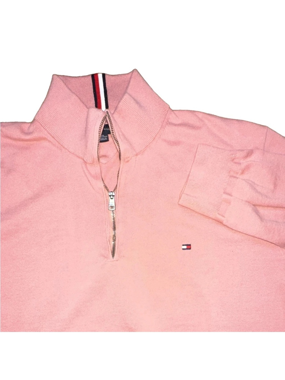 Tommy Hilfiger Light Pink Half-Zip Pullover Sweatshirt